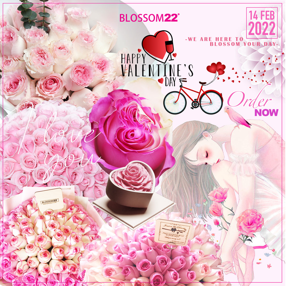 2023 情人節花束|情人節送花|情人節訂花|情人節玫瑰|2023 Happy Valentine's Day
