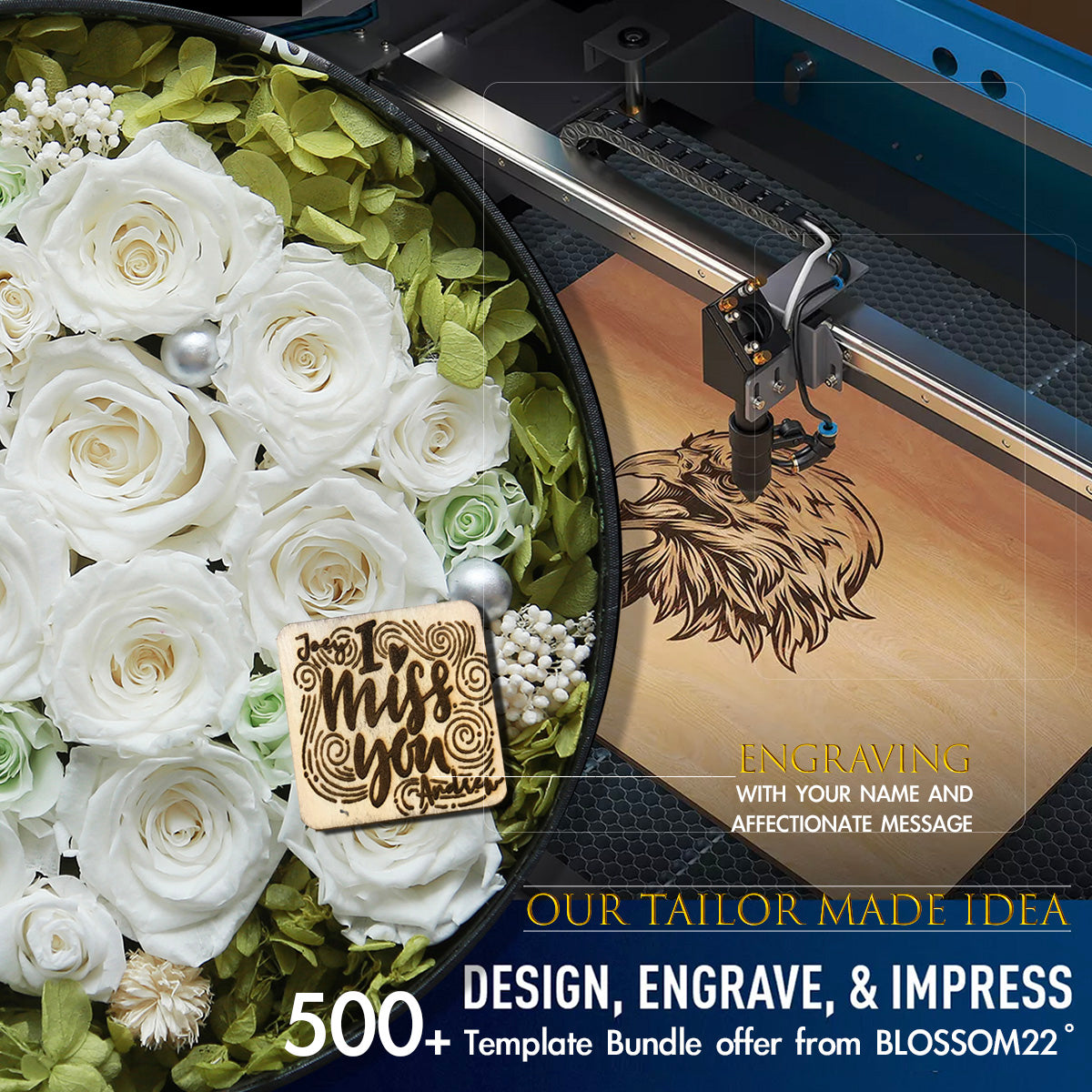 Wooden Board Engraving 木牌雕刻– Blossom22°