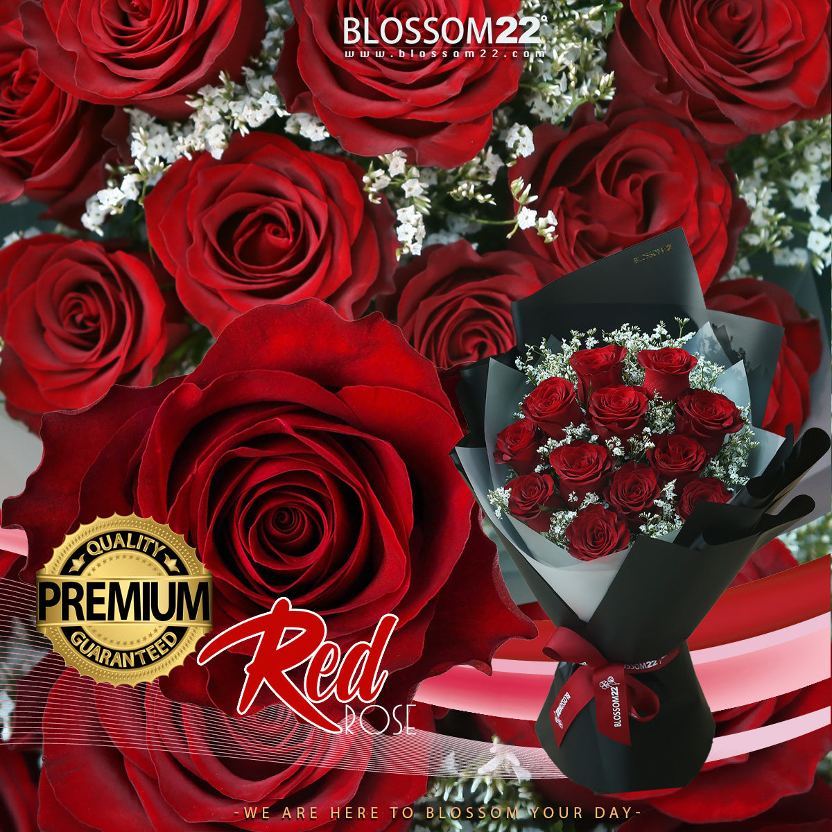 12枝 紅玫瑰鮮花束|12 Red Roses Bouquet (Luxury Wrapping)