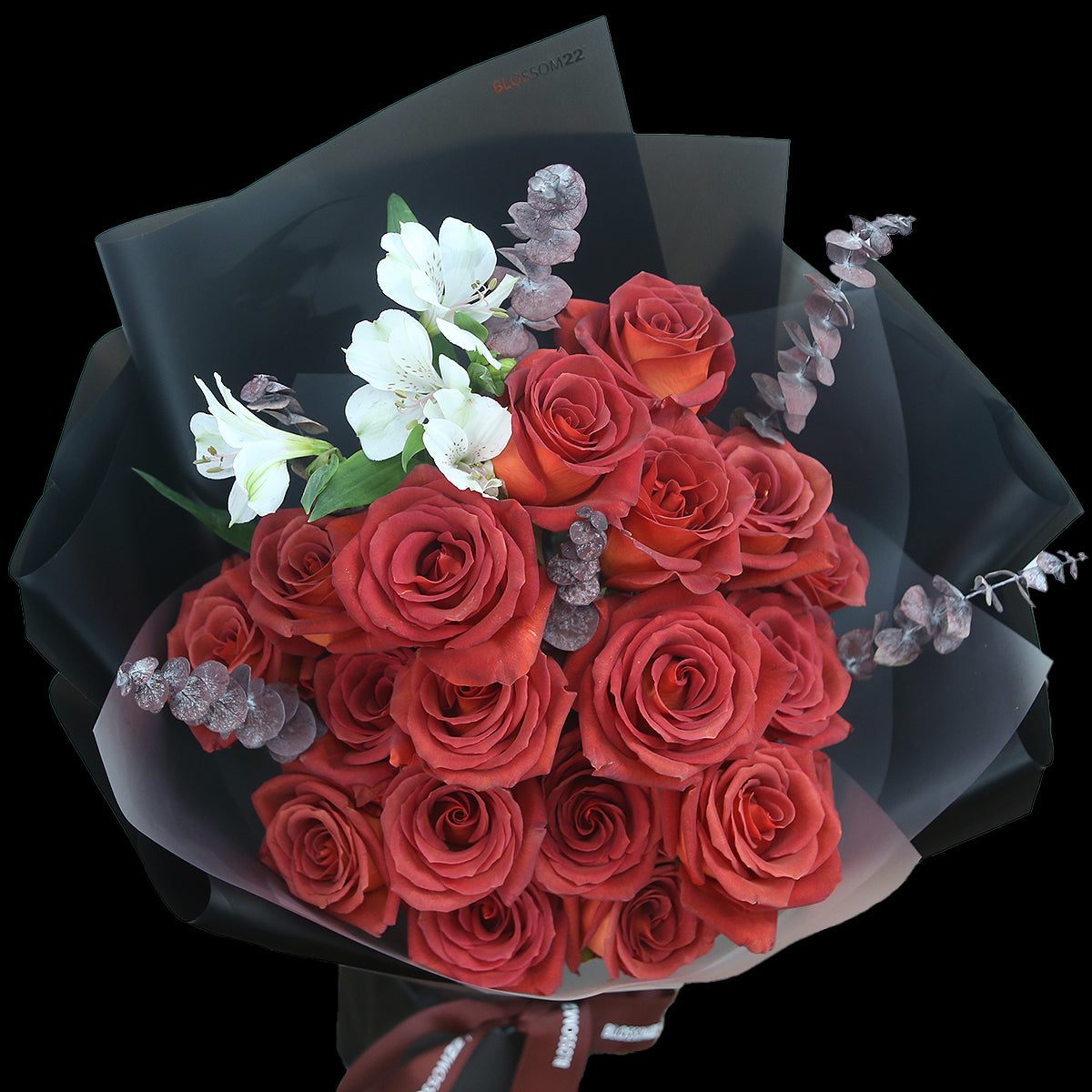 19枝 磚紅玫瑰花束|19 Brick Red Rose Bouquet(19 Amaretto)