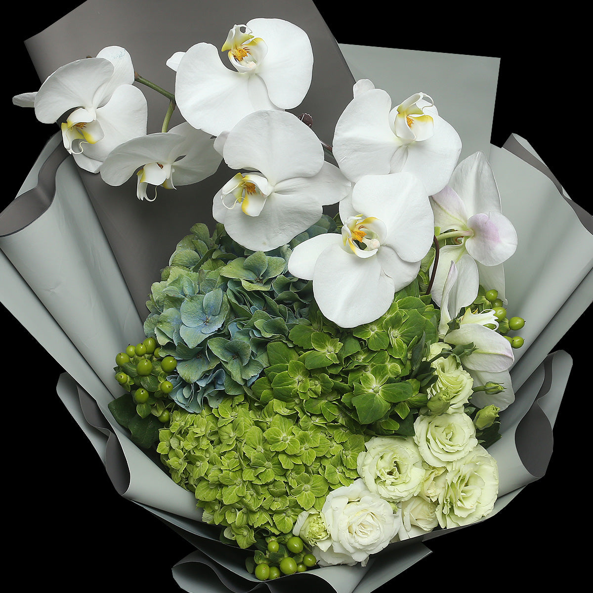 4 綠繡球蝴蝶蘭花束|4 Green Hydrangea & Orchid (Greensleeves )