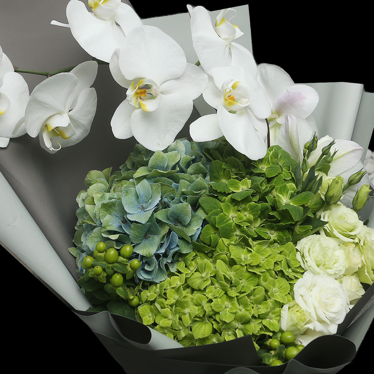 4 綠繡球蝴蝶蘭花束|4 Green Hydrangea & Orchid (Greensleeves )