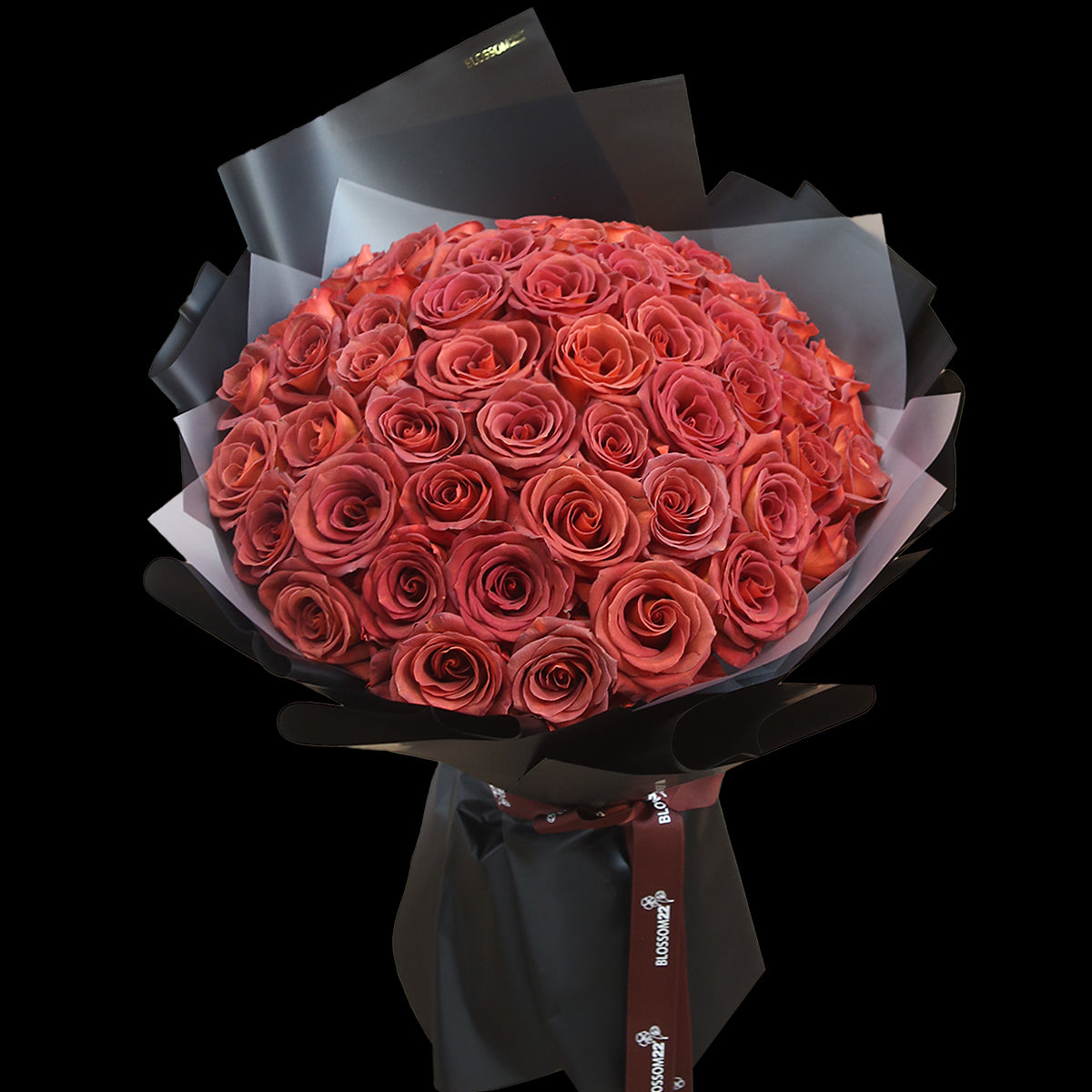 52枝 磚紅玫瑰花束|52 Brick Red  Rose Bouquet (52 Amaretto)