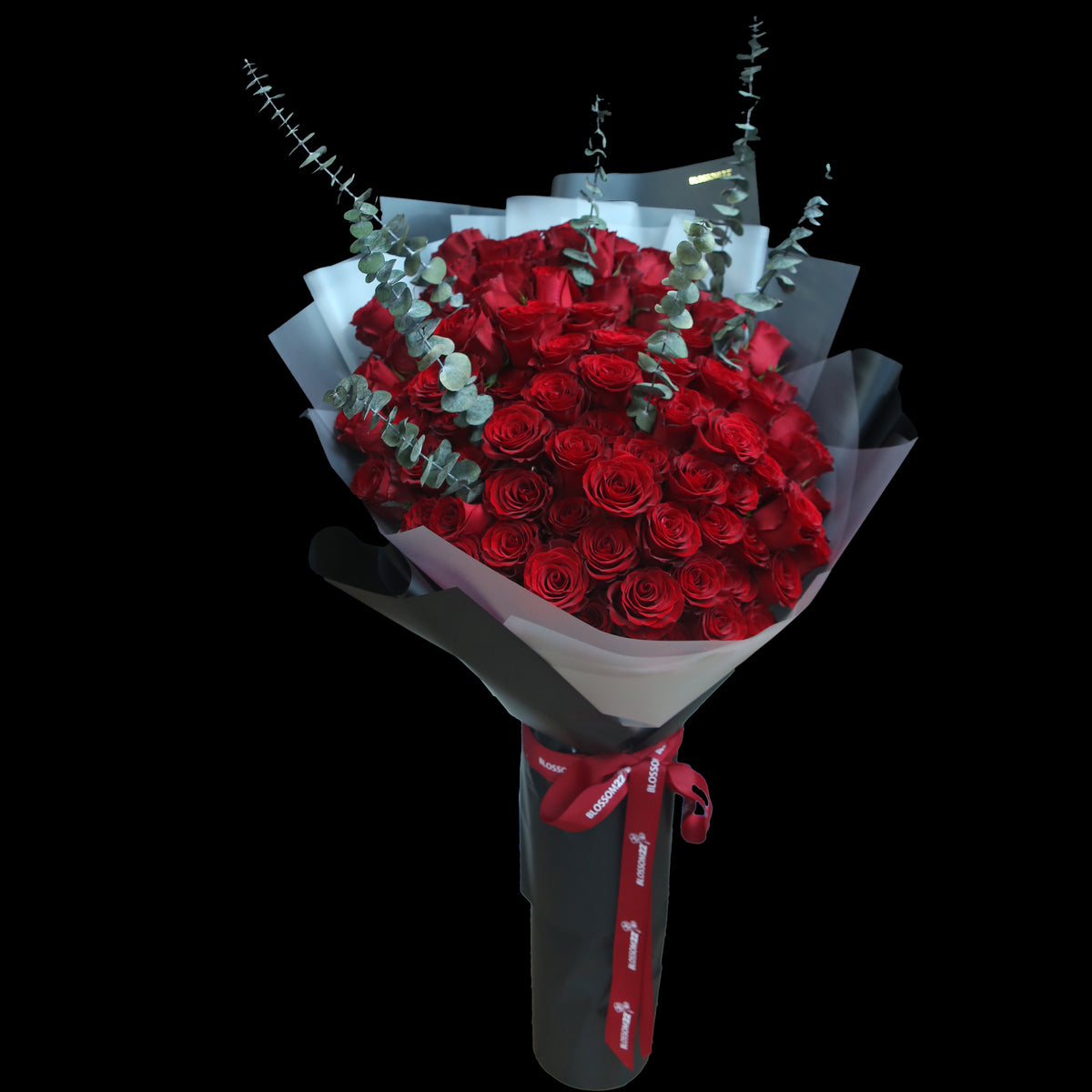 99枝 特高紅玫瑰求婚花束 |99 Red Roses Bouquet (Black Tie Style)|情人節花