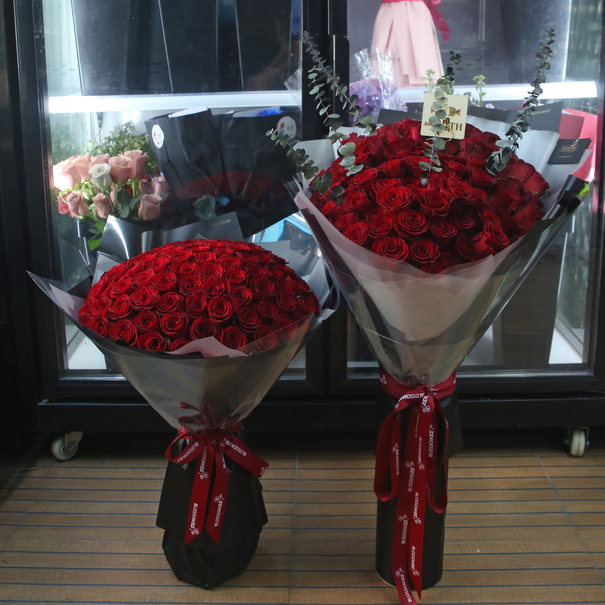 99枝 特高紅玫瑰求婚花束 |99 Red Roses Bouquet (Black Tie Style)|情人節花