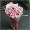 33枝 混色粉玫瑰及繡球｜33 Mixed Pink Roses & Hydrangea (Pastel+)