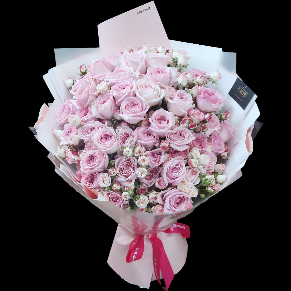 加大版 淺粉及多頭玫瑰花束|XXL Light Pink & Mini Pink Roses Bouquet (Pink O'Hara)