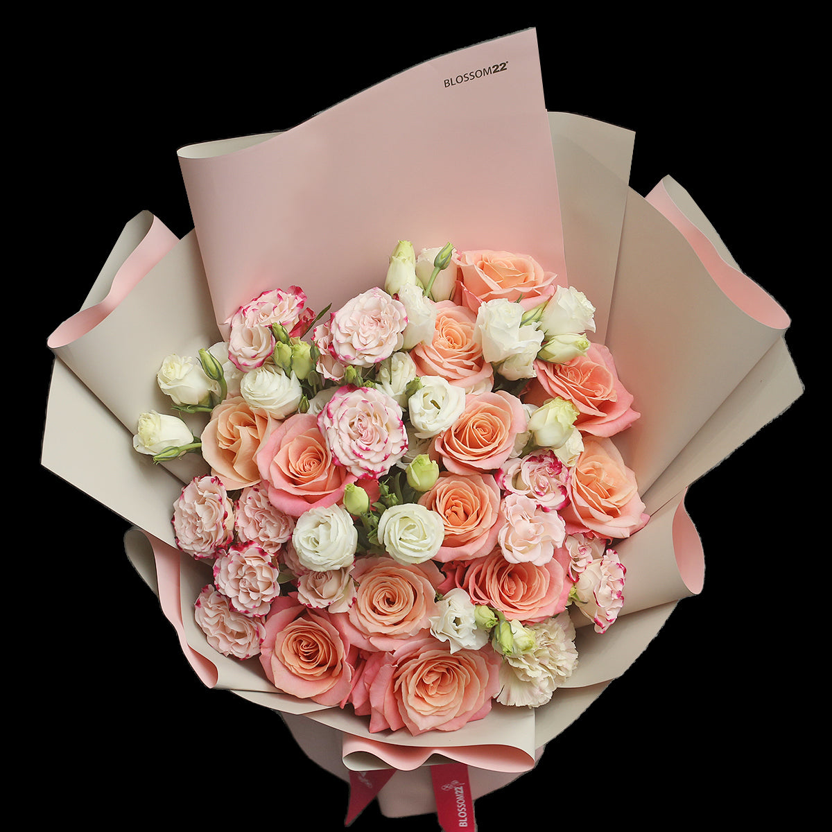 嫩粉玫瑰小玫桔梗花束|Piggy Rose Mini Rose and Bellflower (Juliet) 花束 bouquet 鮮花束 BLOSSOM22