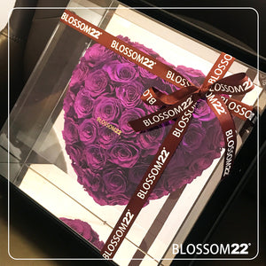 XXL 3D Heart Preserved Rose ｜巨型立體鏡面玫瑰之心保鮮花盒 - Red  Blossom22hk