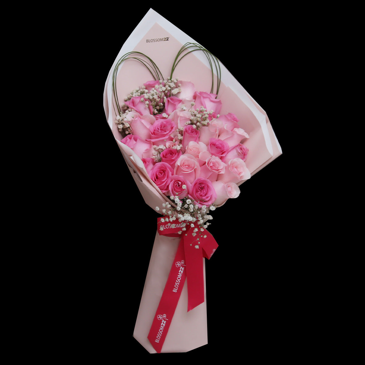 29枝 粉紅混色玫瑰|29 Mixed Pink Roses (Puppy Love) 花束 bouquet 鮮花束 BLOSSOM22