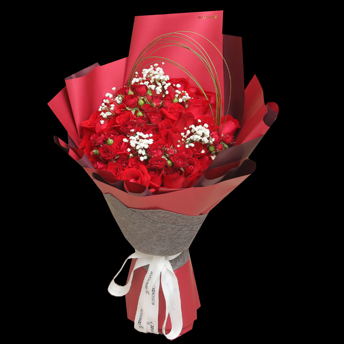 52枝 紅玫及多頭玫瑰求婚花束|52 Red and Mini Roses Bouquet (Fire Red) 花束 bouquet 鮮花束 Blossom22°