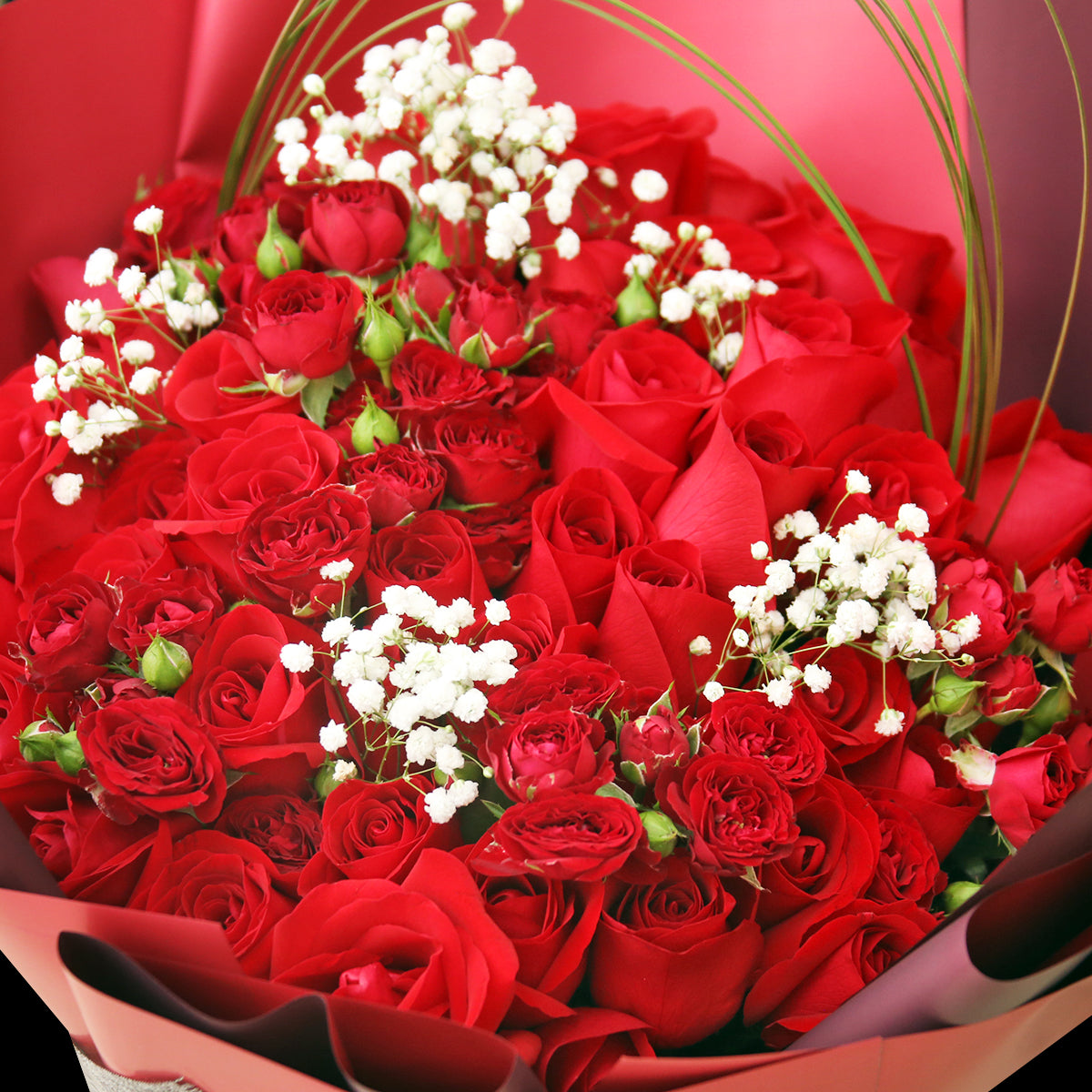 52枝 紅玫及多頭玫瑰求婚花束|52 Red and Mini Roses Bouquet (Fire Red) 花束 bouquet 鮮花束 Blossom22°