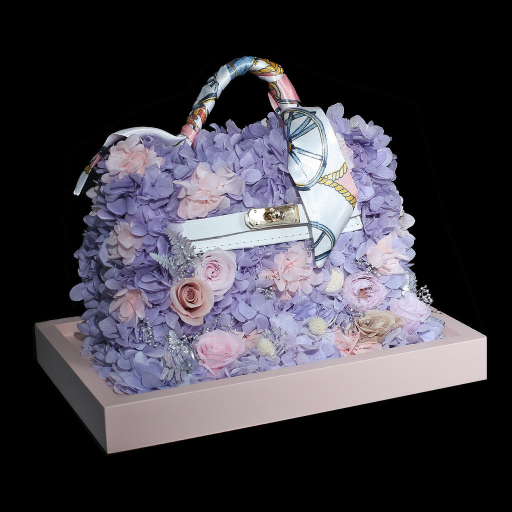 紫色保鮮花手袋｜PurplePreserved Rose & Hydrangea Hand Bag  Blossom22°