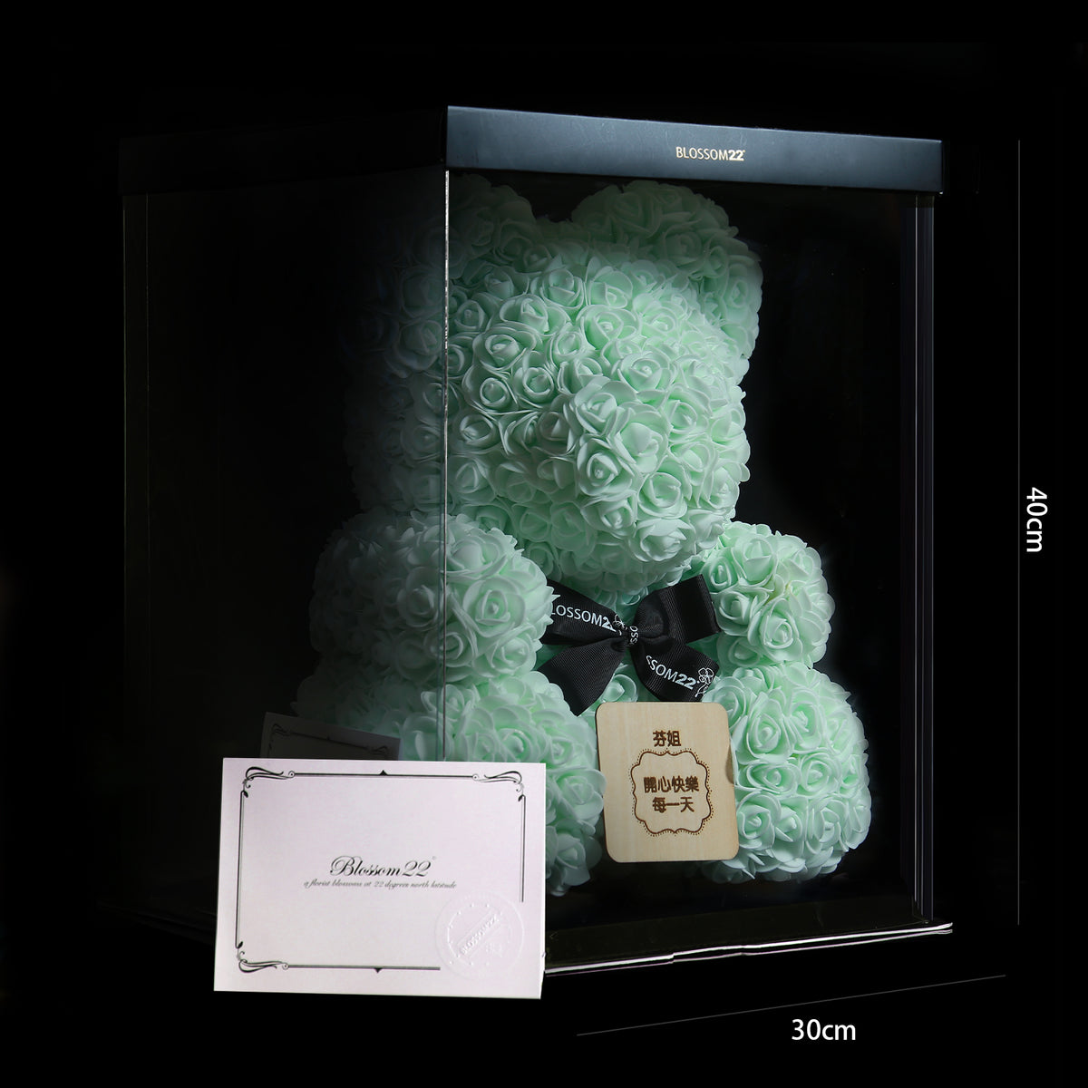 蘋果綠灰玫瑰熊|Apple Green Rose Bear Other Products Blossom22hk