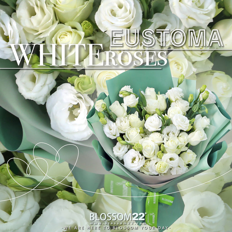 White Rose & Eustoma Bouquet 白玫瑰及桔梗花束