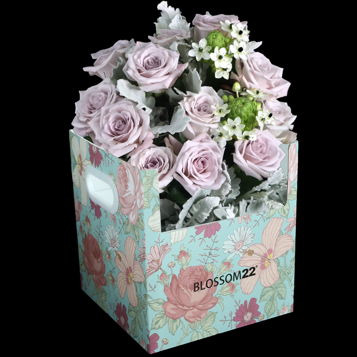 12枝 灰粉玫瑰天鵝絨花瓶禮盒 ｜12 Grey Pink Rose Wonder Flower Vase Boxset