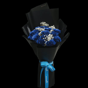 12枝 貴族藍玫瑰花束｜12 Navy Blue Dyeing Rose bouquet fresh bouquet 鮮花束 BLOSSOM22