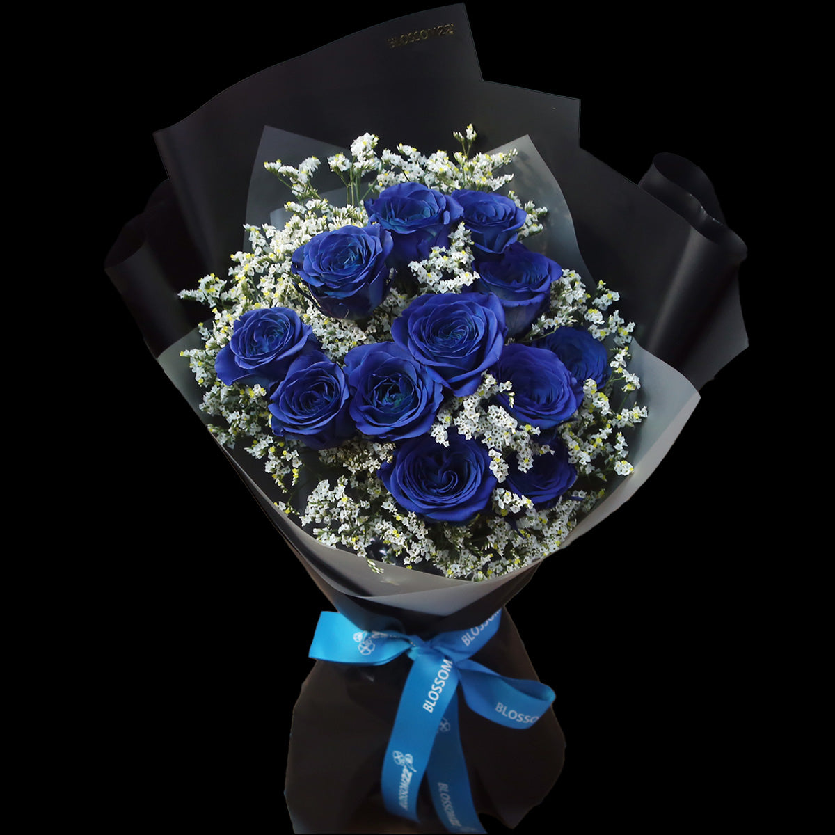 12枝 貴族藍玫瑰花束｜12 Navy Blue Dyeing Rose bouquet