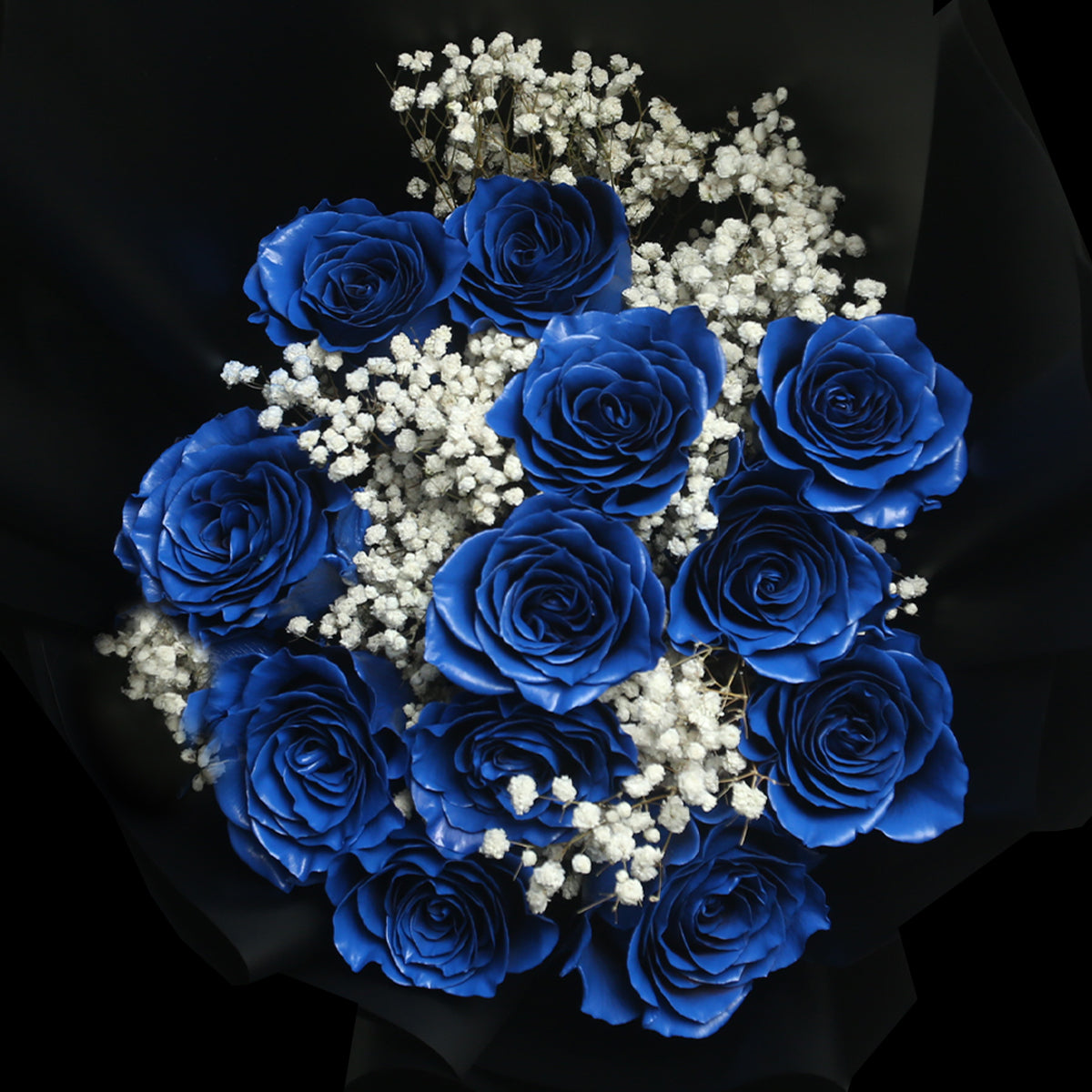 12枝 貴族藍玫瑰花束｜12 Navy Blue Dyeing Rose bouquet fresh bouquet 鮮花束 BLOSSOM22