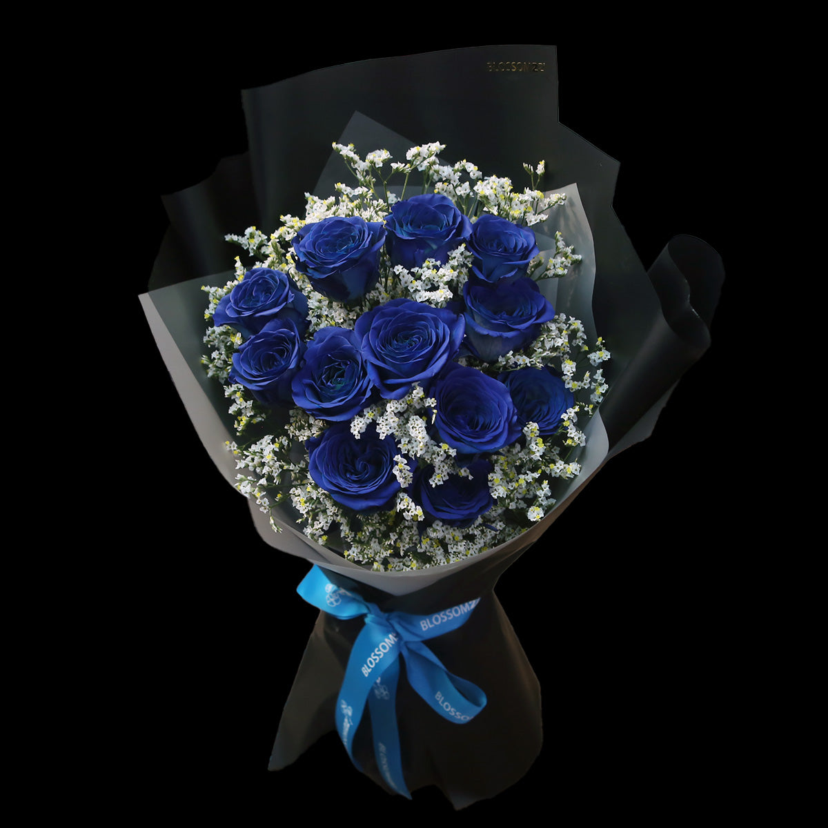 12枝 貴族藍玫瑰花束｜12 Navy Blue Dyeing Rose bouquet