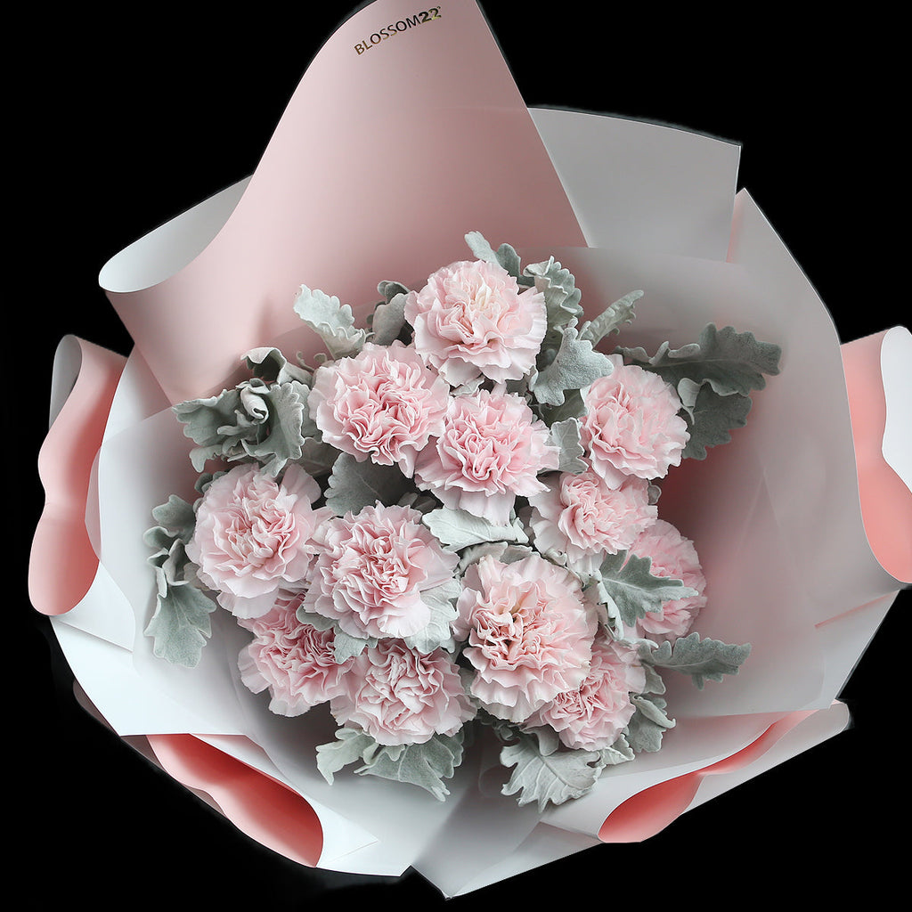 12枝 粉色康乃馨鮮花束｜12 Pink Carnation Bouquet （母親節花束)