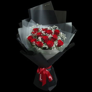 12枝 紅玫瑰鮮花束｜12 Red Roses Bouquet (情人節花束)