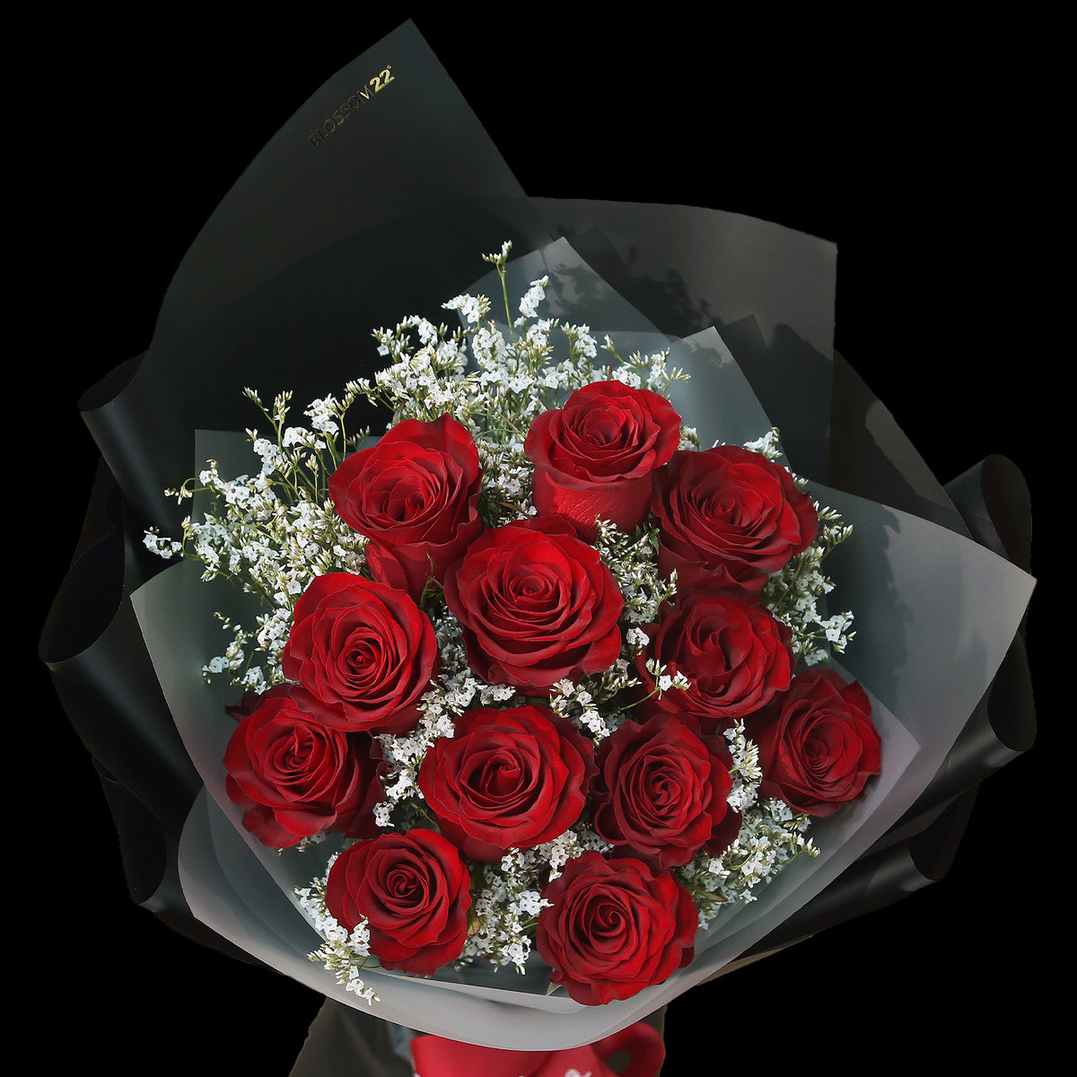 12枝 紅玫瑰鮮花束｜12 Red Roses Bouquet (Luxury Wrapping)