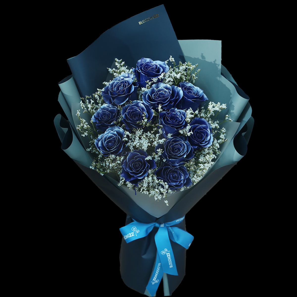 12枝 電藍玫瑰花束｜12 Thunder Blue Dyeing Rose bouquet