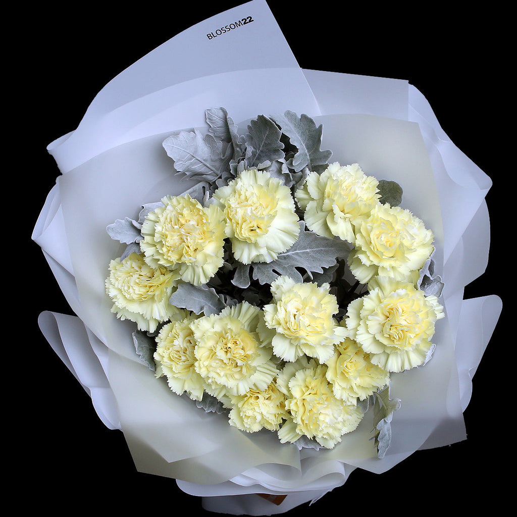 12枝 黃色康乃馨鮮花束｜12 Yellow Carnation Bouquet (母親節花束)