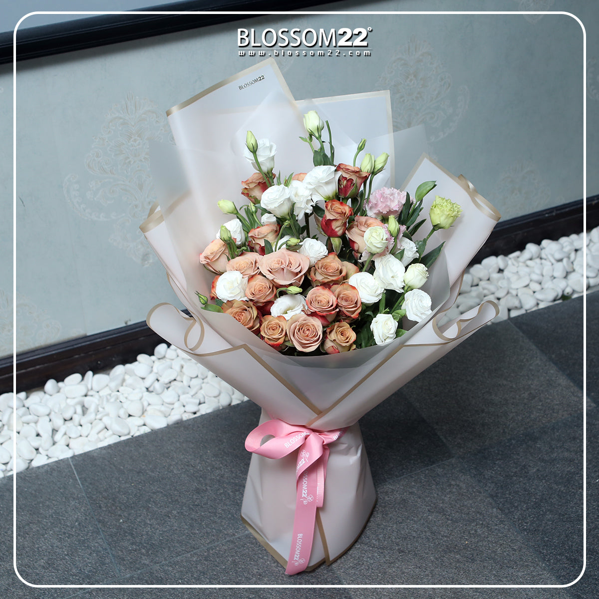 19 咖啡玫瑰桔梗花束｜19 Cappuccino Rose & Eustoma Bouquet (19 Cappuccino)