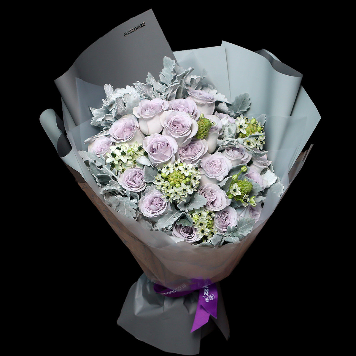 19枝 灰紫玫瑰花束 ｜19 Grey Purple Rose bouquet (Ocean Heart)