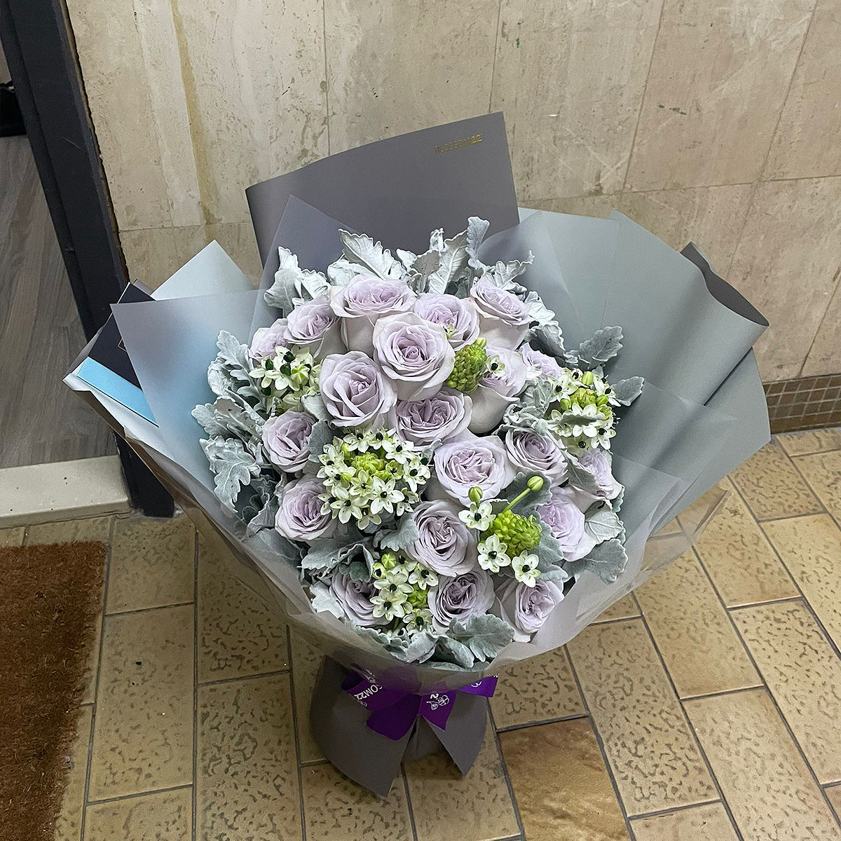 19枝 灰紫玫瑰花束 ｜19 Grey Purple Rose bouquet (Ocean Heart)