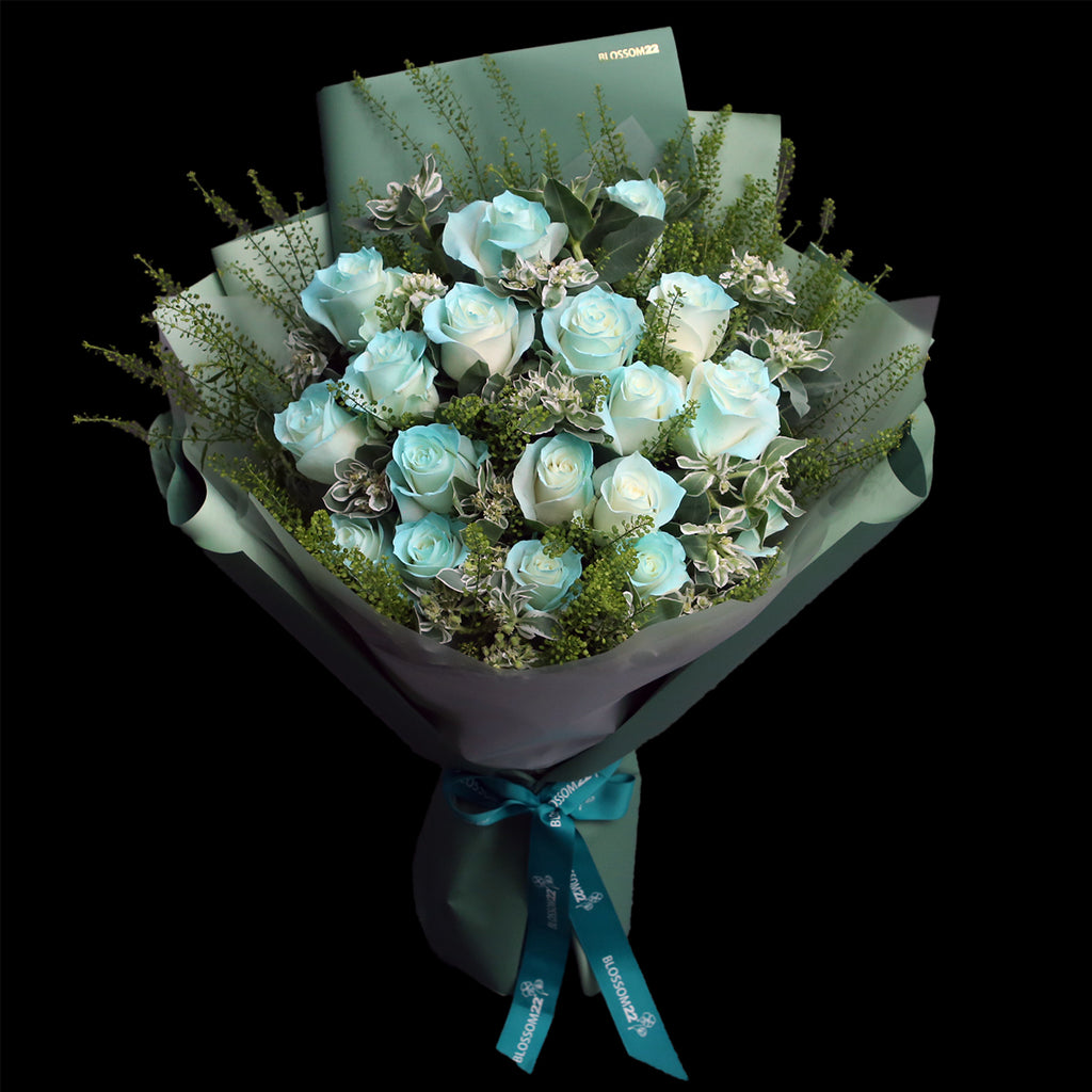 19枝 薄荷綠玫瑰花束｜19 Mint Green Dyeing Rose Bouquet (Mint)