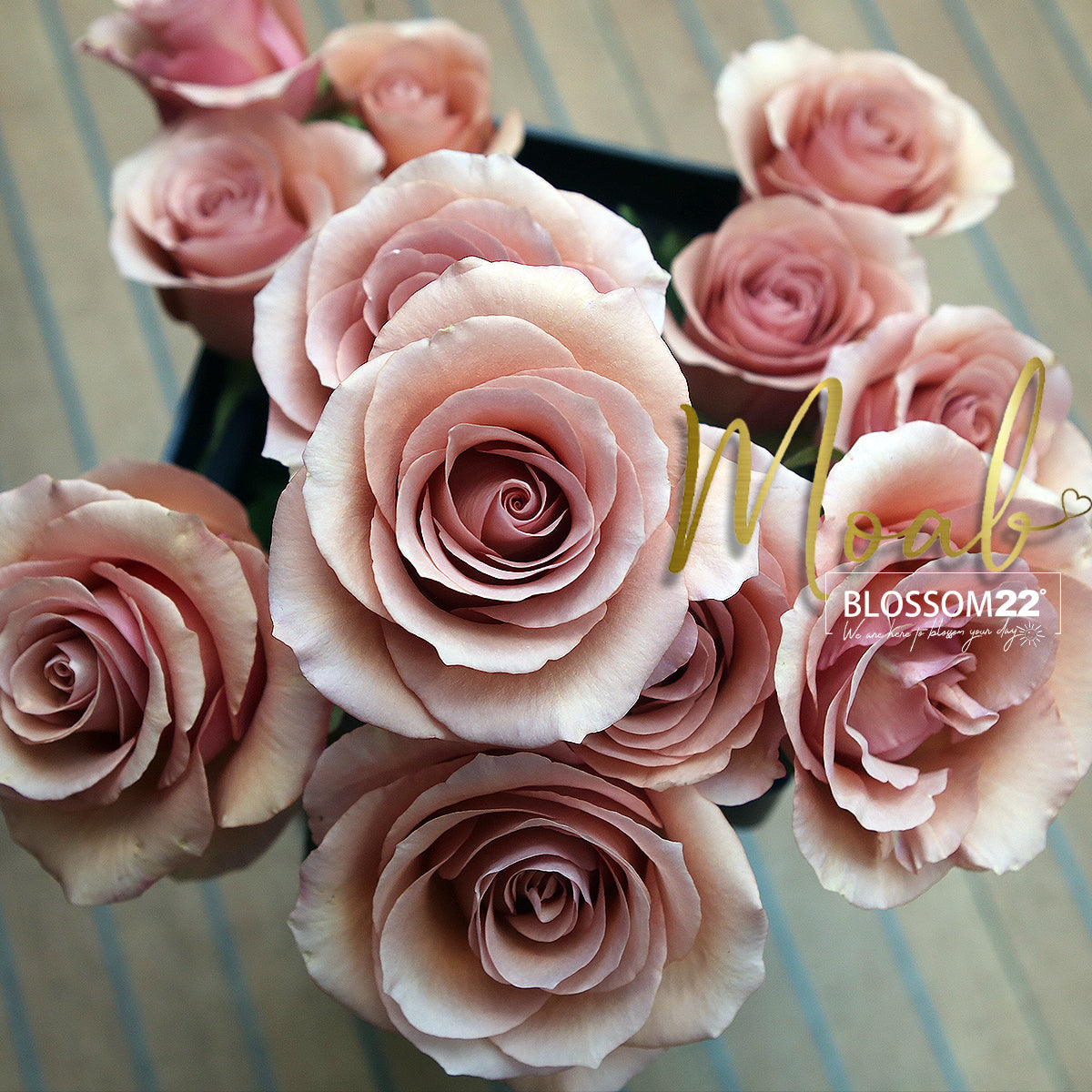 19 豆沙玫瑰混合花束｜19 Moab Rose Mini Rose Bouquet (Moab)