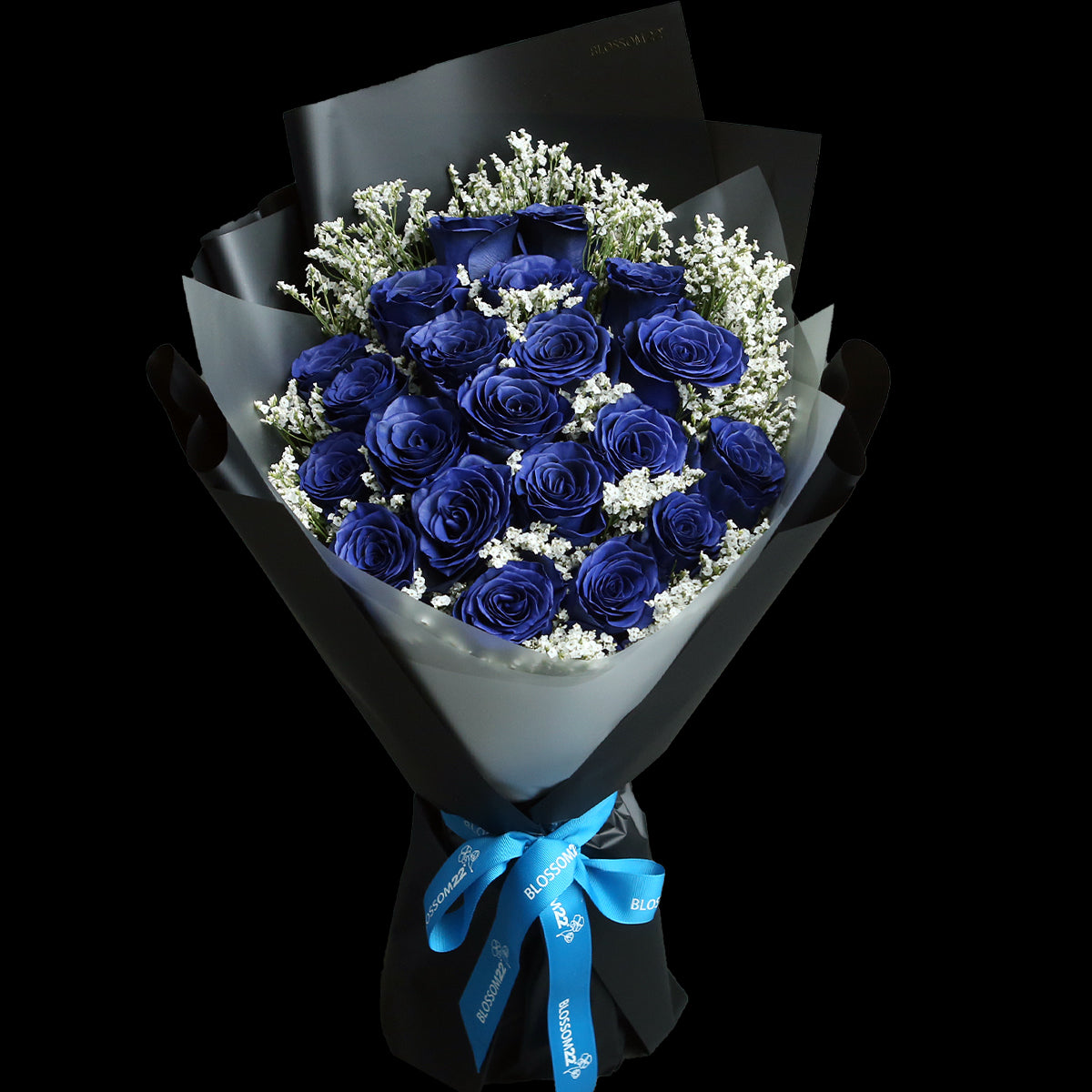 19枝 貴族藍玫瑰花束｜19 Navy Blue Dyeing Rose bouquet