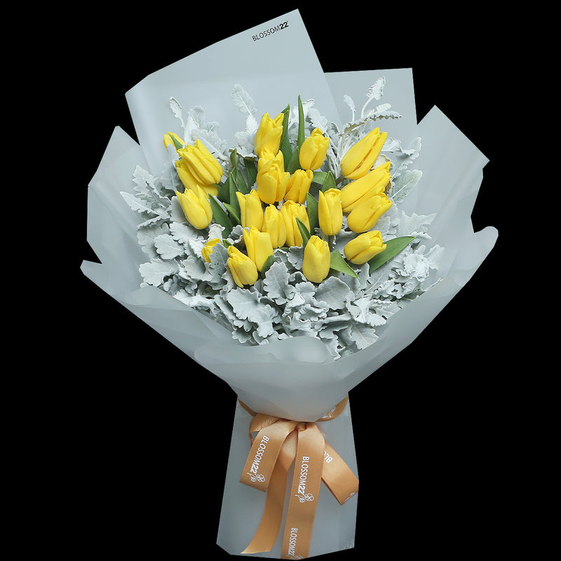 19 黃色鬱金香花束｜19 Yellow Tulips Bouquet