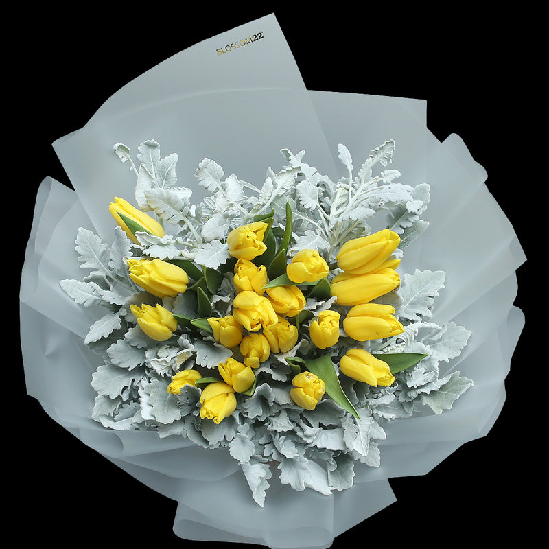 19 黃色鬱金香花束｜19 Yellow Tulips Bouquet