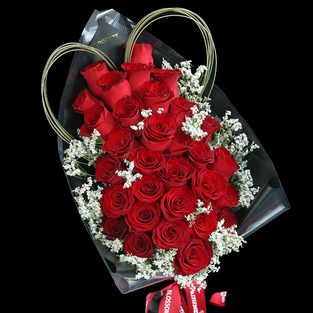 29枝 紅玫瑰花束 ｜29 Red Roses Bouquet (Red in Black）