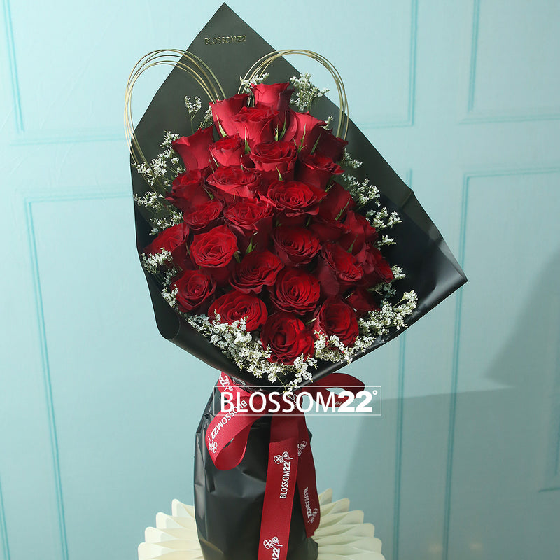 29枝 紅玫瑰花束 ｜29 Red Roses Bouquet (Red in Black）