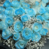 33枝 冰藍玫瑰花束｜33 Ice Blue Dyeing Roses Bouquet（情人節花束)