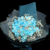 33枝 冰藍玫瑰花束｜33 Ice Blue Dyeing Roses Bouquet（情人節花束)