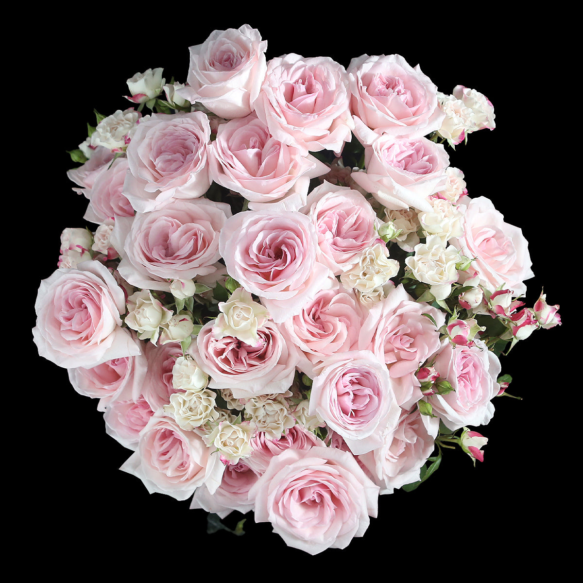 淺粉庭園及多頭玫瑰花束｜Light Pink & Mini Pink Roses Bouquet (Pink O'Hara)