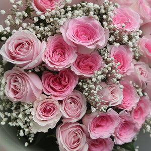 33枝 混色粉玫瑰花束｜33 Mixed Pink Roses Bouquet (Princess)