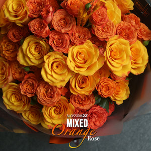 橙色混合玫瑰花束｜Mixed Orange Roses Bouquet  (情人節花束）