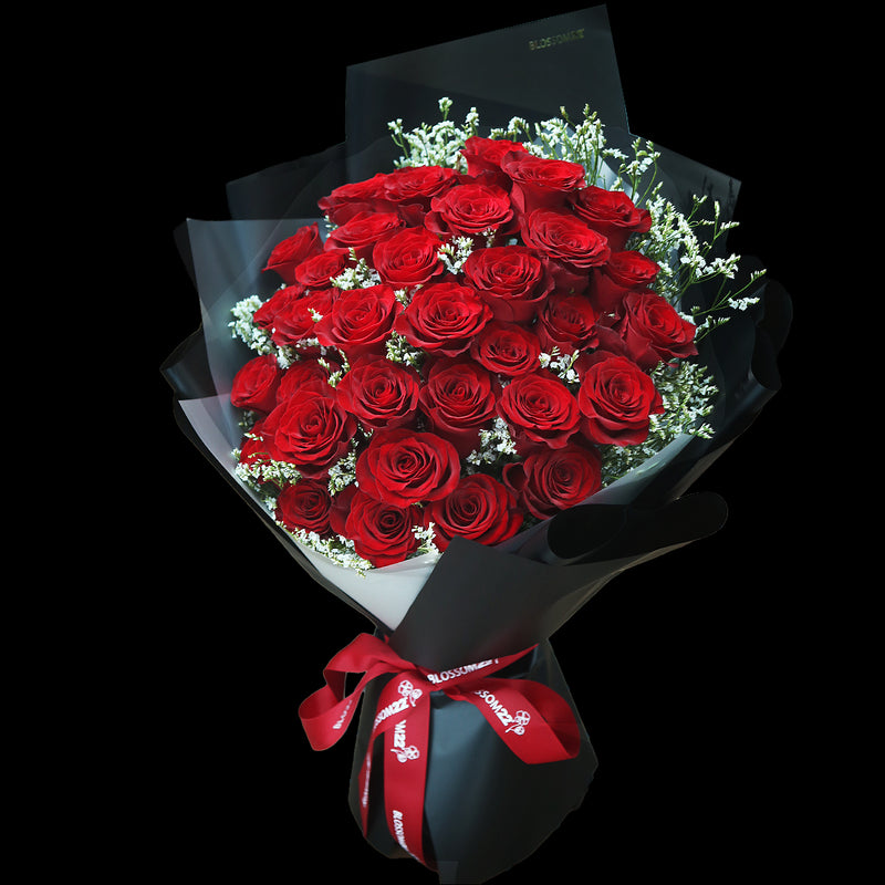 33枝 紅玫瑰花束｜33 Red Roses Bouquet (Luxury Wrap)