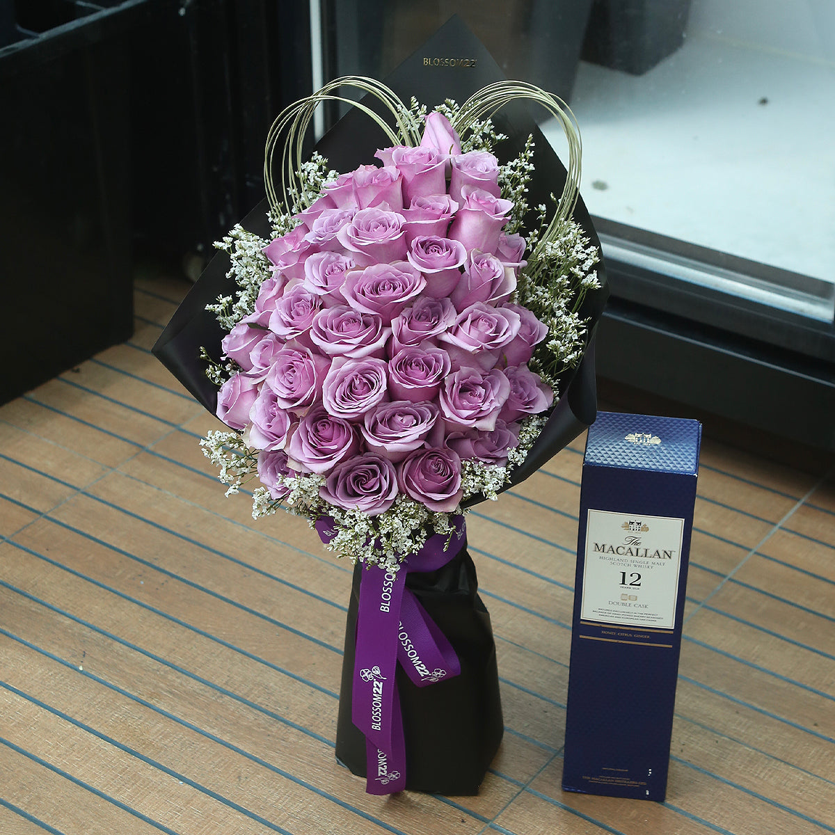 39枝 紫玫瑰花束｜39 Purple Roses bouquet (Slim Wrap）