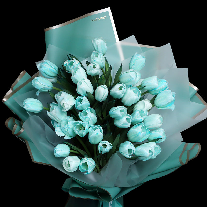 39枝 蒂芬妮鬱金香花束 ｜39 Tiffany Blue Tulips Bouquet