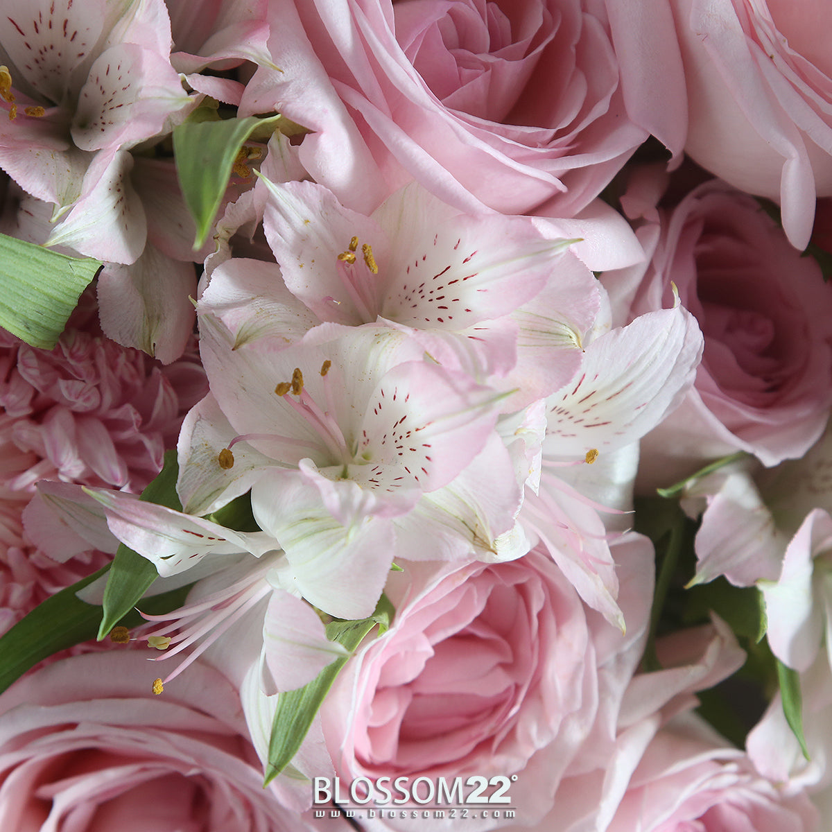 天使百合秘魯百合庭園玫瑰粉菊花束｜Angel Lily Peruvian Lily Garden Rose Chrysanthemum Bouquet