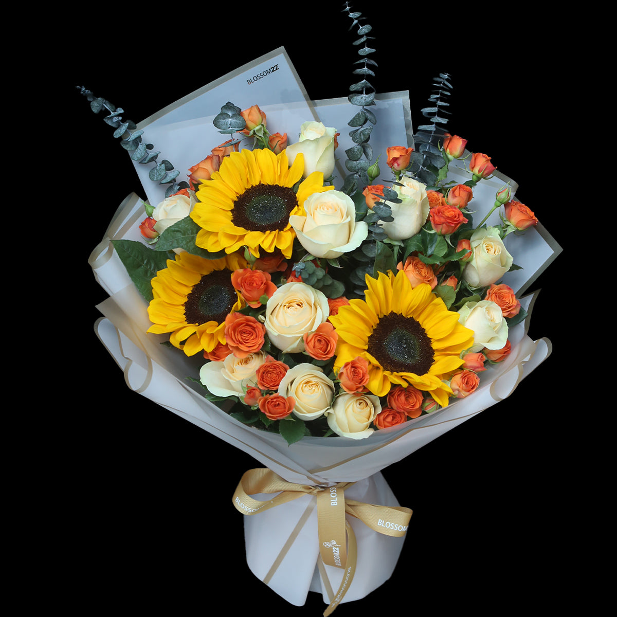 3 太陽花香檳玫瑰小玫瑰花束｜3 Sun Flower mixed rose (Carnival)