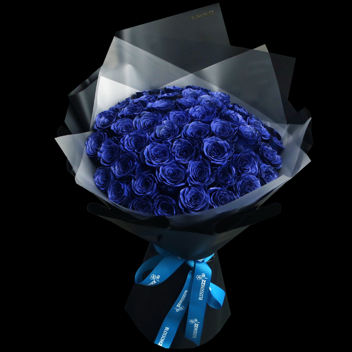 52枝 貴族藍玫瑰求婚花束｜52 Navy Blue Dyeing Roses Bouquet